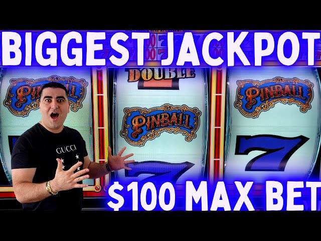 BIGGEST JACKPOT On YouTube For Brand NEW PINBALL Slot $100 MAX BET