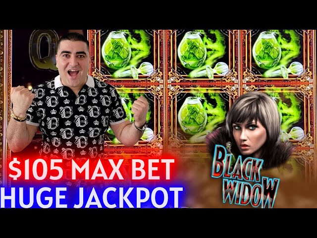 My BIGGEST JACKPOT On High Limit Black Widow Slot Machine On $105 MAX BET