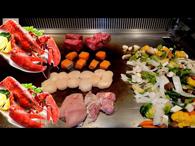 Teppanyaki at a Japanese Restaurant – Wagyu Steak & Lobster
