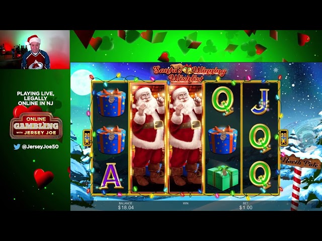 Santa’s Winning Wishlist slots with BONUS LIVE [Online Gambling with Jersey Joe # 231]