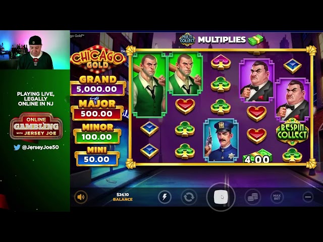 Chicago Gold slot with BONUS LIVE [Online Gambling with Jersey Joe # 232]