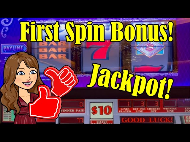 First Spin Bonus! JACKPOT! Top Dollar, Double Top Dollar & 5 Line Triple Stars!