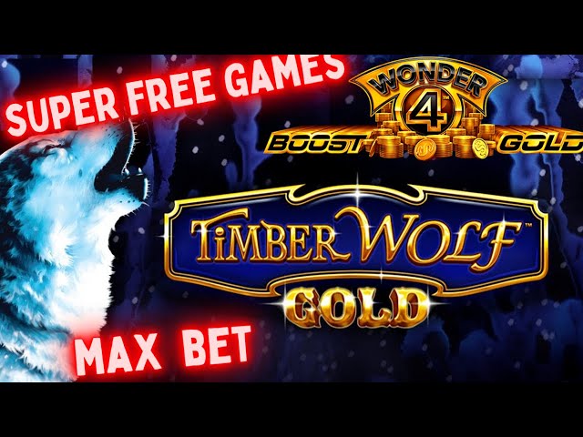 WOW I Won SUPER FREE GAMES On Timber Wolf Gold Slot Machine