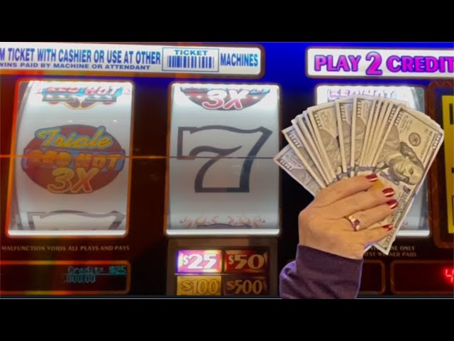 $1200 in an Old School Triple Red Hot 7s Slot Machine! Plus New 9 Line Pinball! 2 Handpays!