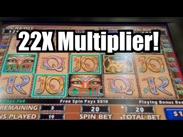 Cleo 2 Jackpot! 22x Multiplier! Plus New Blazing 777s Slot Machines!