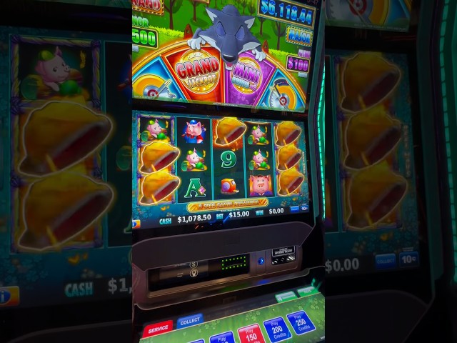 AWESOME Huff N More Puff Jackpot! #slots #casino #jackpot #slotmachine #bonus #huffnpuff #vegas