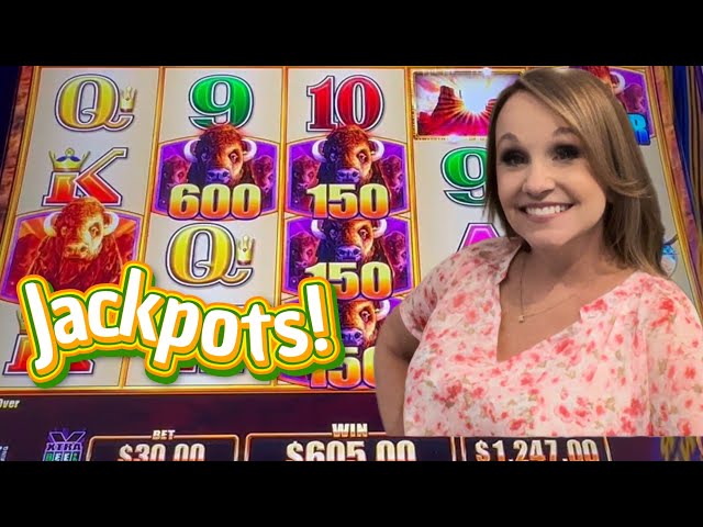 Big Wins On The Newest Buffalo Slot Machine At A Las Vegas Casino!
