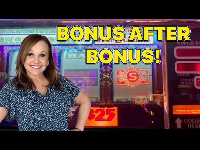 Hitting Bonus After Bonus on High Limit Top Dollar! Slot Jackpots!