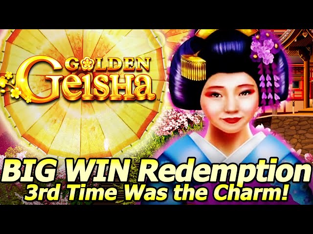 Redemption! BIG WIN Bonus in Golden Geisha Slot! 3rd Time Was The Charm at the Palms in Las Vegas!