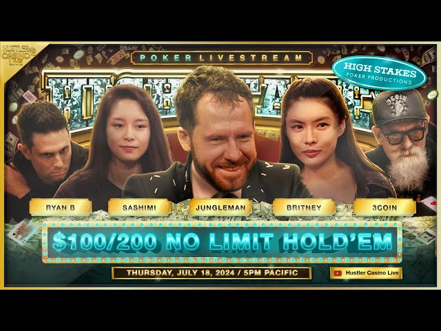 HIGH STAKES $100/200 w/ Jungleman, Britney, Sashimi, 3Coin, Mike X & Dylan – Commentary by Raver