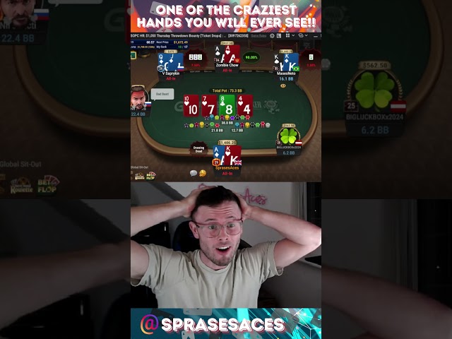 INSANE 4 WAY ALL IN WITH AK #onlinepoker #poker #ggpoker #sprasesaces #casino
