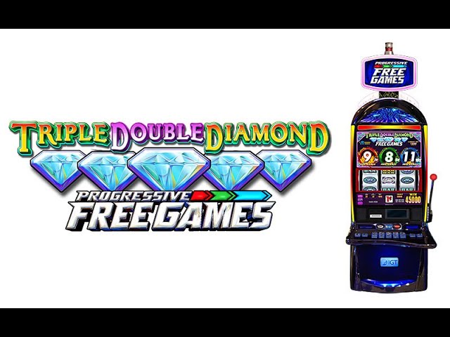 LIVE Play On Triple Double Diamond Progressive Free Games Slot Machine!