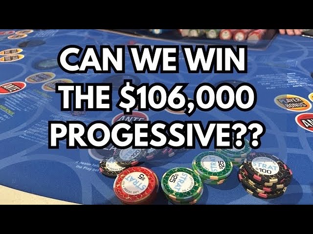 3 CARD POKER in LAS VEGAS! CAN WE WIN THE $106,000 PROGRESSIVE? #poker #progressivejackpot