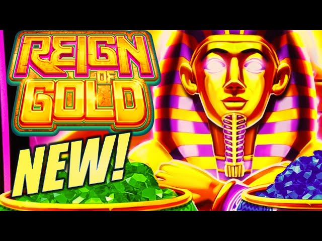 BRAND NEW SLOT!!! GOT THE DOUBLE FEATURE! REIGN OF GOLD Slot Machine @PEPPERMILL CASINO (Aristocrat)