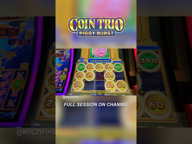 Hitting Bonuses on Coin Trio Piggy Burst Slot Machine #CoinTrioPiggyBurst #SlotMachine #slot