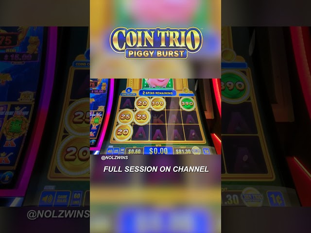 Hitting Bonuses on Coin Trio Piggy Burst Slot Machine #CoinTrioPiggyBurst #SlotMachine #slot