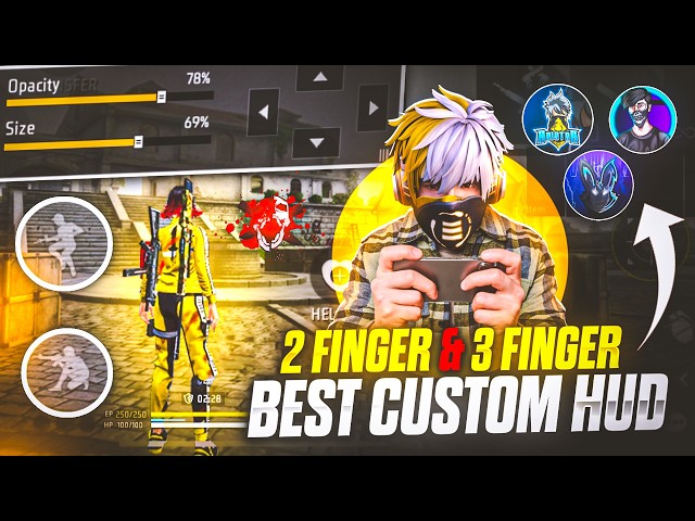 TOP 3 BEST EASY CUSTOM HUD FOR 2 FINGER AND 3 FINGER CLAW | 3 FINGER BEST CUSTOM HUD IN FREE FIRE