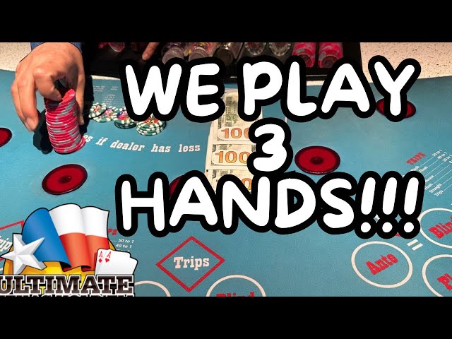 ULTIMATE TEXAS HOLD ‘EM in LAS VEGAS! WE PLAY 3 HANDS! #poker #holdem #progressive