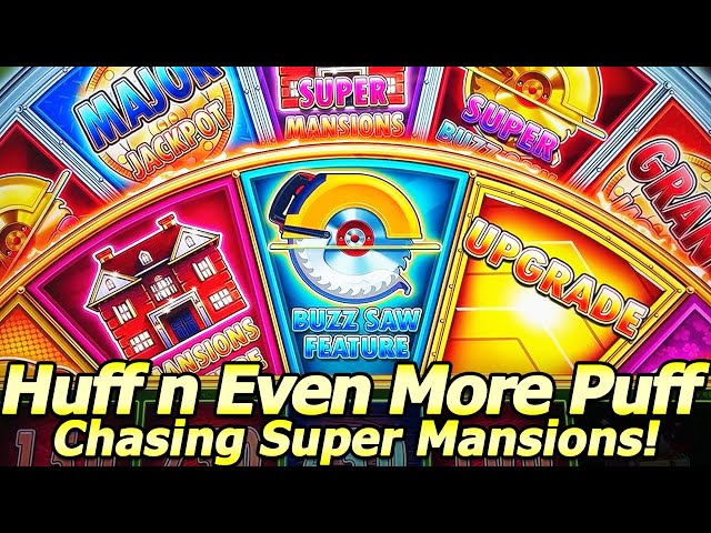 4 Bonuses, Chasing Super Free Mansions on Huff n’ Even More Puff slot machine at Yaamava casino!