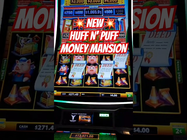 BIG WIN on DEES BONUS!! Huff n’ Puff Money Mansion #slots #casino #huffnpuff #moneymansion