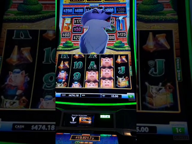 Huff n’ Puff Money Mansion Wolf Howling #slots #casino #gambling #slotmachine