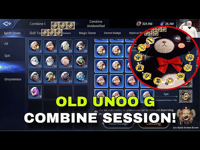 MIR4-OLD UNOO G COMBINE SESSION | TOP 3 WARRIOR FAMOUS FAMILY