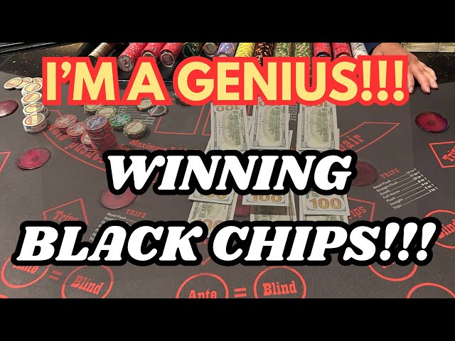 ULTIMATE TEXAS HOLD ‘EM in LAS VEGAS! WINNING BLACK CHIPS!! #POKER #lasvegas