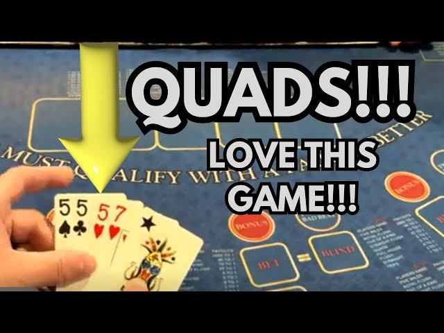 WILD CARD STUD POKER! QUADS! WE LOVE THIS GAME!!! #POKER