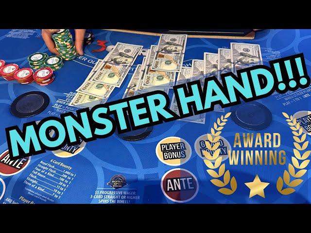 3 CARD POKER in LAS VEGAS! MONSTER HAND!!! #poker #3cardpoker