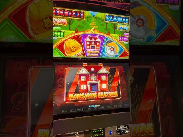 MANSION FEATURE JACKPOT on HUFF N MORE PUFF SLOT!! #slots #casino #jackpot #slot #slotmachine