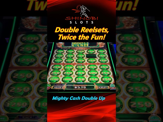 Twice the reelsets, Double the Fun! Mighty Cash Double Up BIG WIN! #shinobislots #shorts #shortfeed