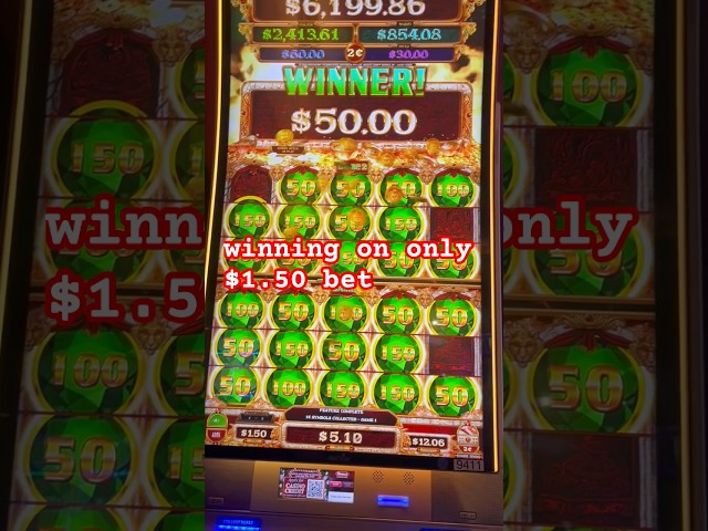 Winning on MIGHTY CASH DOUBLE UP Slot Machine Bonus – only betting $1.50 #casino #tiktok