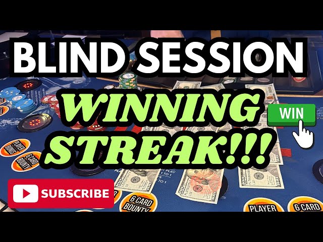 3 CARD POKER in LAS VEGAS! BLIND SESSION! WINNING STREAK!