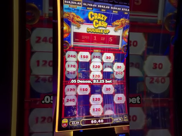 Crazy Cash Double Up Bonus Slot WIN!