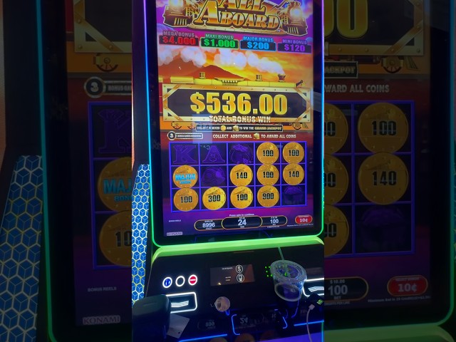 LANDED THE MAJOR ON ALL ABOARD SLOT!! #slots #casino #jackpot #gambling #slot #slotmachine #vegas