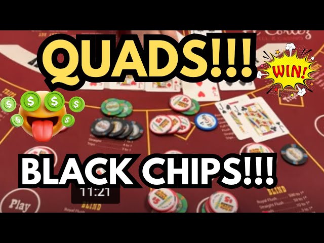 ULTIMATE TEXAS HOLD ‘EM in LAS VEGAS! QUADS!!! WINNING BLACK CHIPS!!!