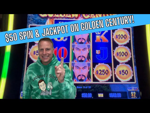 $50 spin jackpot on high limit Golden Century Dragon Link slot