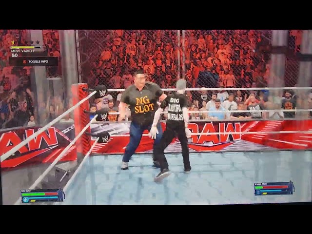 Vegas matt vs NG slot steel cage match wwe 2k24 wrestling