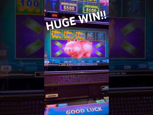 HUGE 100x + WIN ON PIGGY BANKIN SLOT!! #slots #casino #jackpot #gambling #slot #slotmachine