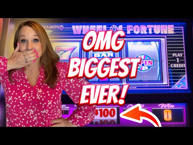 INCREDIBLE! Biggest Wheel Spin Possible On $100 Wheel Of Fortune Slot! Massive Jackpot!